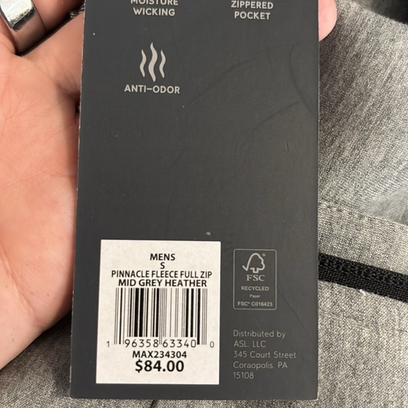 NEW VRST Men’s Pinnacle Full Zip Gray Jacket Sz S Retail $84 NWT - Picture 5 of 5